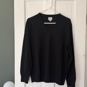 J. Crew Men's V-Neck Black Sweater